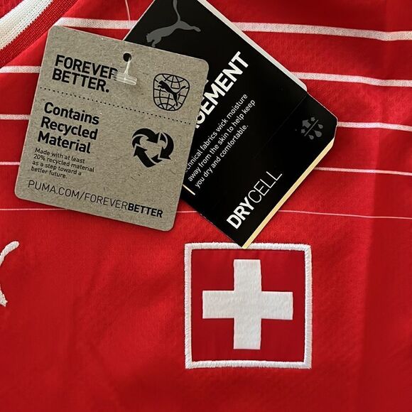 New puma Red Swiss Switzerland National Team Authentic Player Away Soccer Jersey - Picture 4 of 5